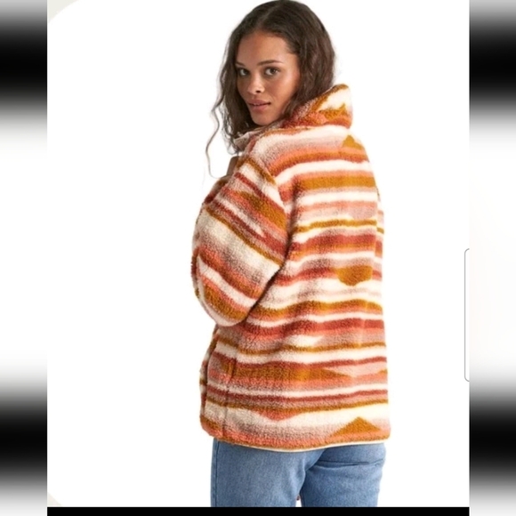 Billabong Womans Switchback Colorful Fleece Cozy Pullover Jacket S - Picture 2 of 14
